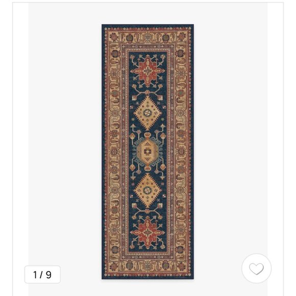 Ruggable Cambria Saphire Runner 2.5x7 w/ pad Washable Boho Ethnic - Picture 1 of 5